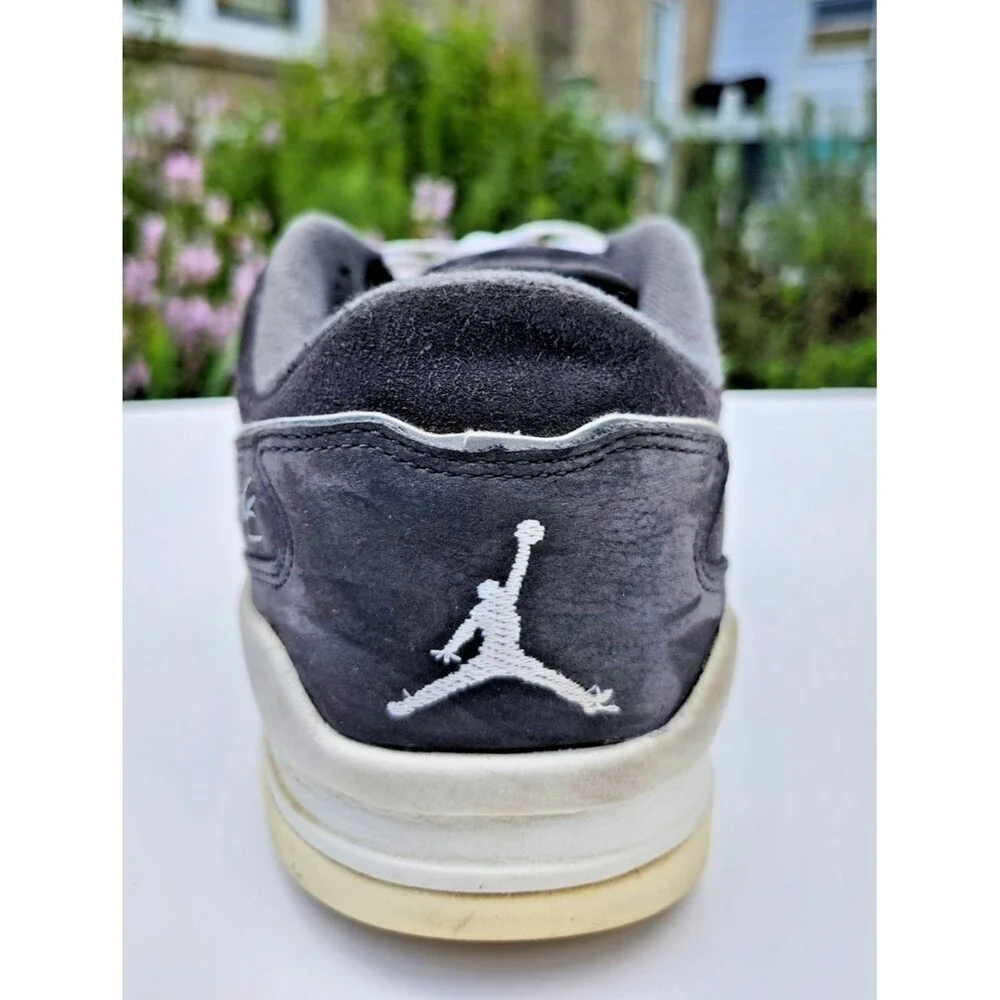 Jordan Flight Court Anthracite Gray Sail Suede Low Top Sneakers Men's Size 14